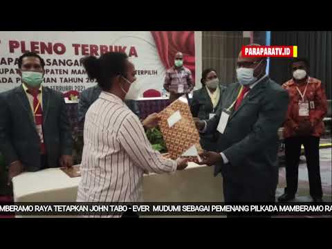 KPUD Mamberamo Raya Tetapkan Pasangan John Tabo-Ever Mudumi sebagai Bupati dan Wakil Bupati terpilih