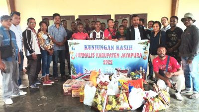 Berbagi kasih, Jurnalis kabupaten Jayapura Kunjungi Panti Asuhan Polomo