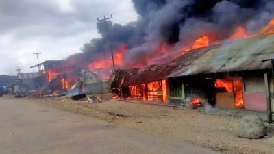 Polisi Dalami Kasus Pembakaran Pasar Waghete, Kabupaten Deiyai
