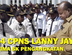 554 CPNS Pemkab Lanny Jaya Formasi 2018 Terima SK Pengangkatan