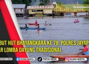 Sambut HUT Bhayangkara ke 78, Polres Jayapura Gelar Lomba Dayung Tradisional