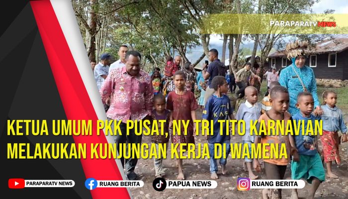 Ketua Umum PKK Pusat, Ny Tri Tito Karnavian melakukan kunjungan kerja di Wamena